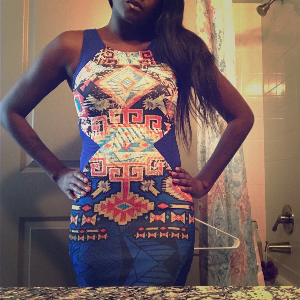 Blue bodycon dress